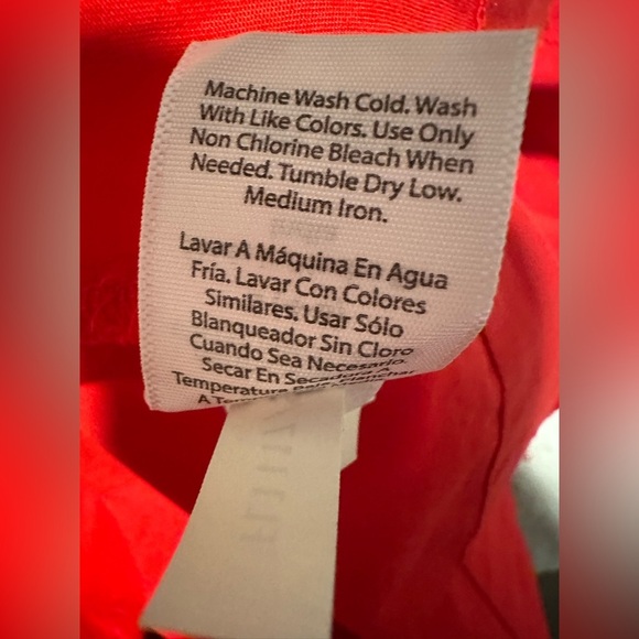 Free Assembly Red Cotton Bow Wrap Around Tie Midi Dress with Puff Sleeves - Picture 12 of 14